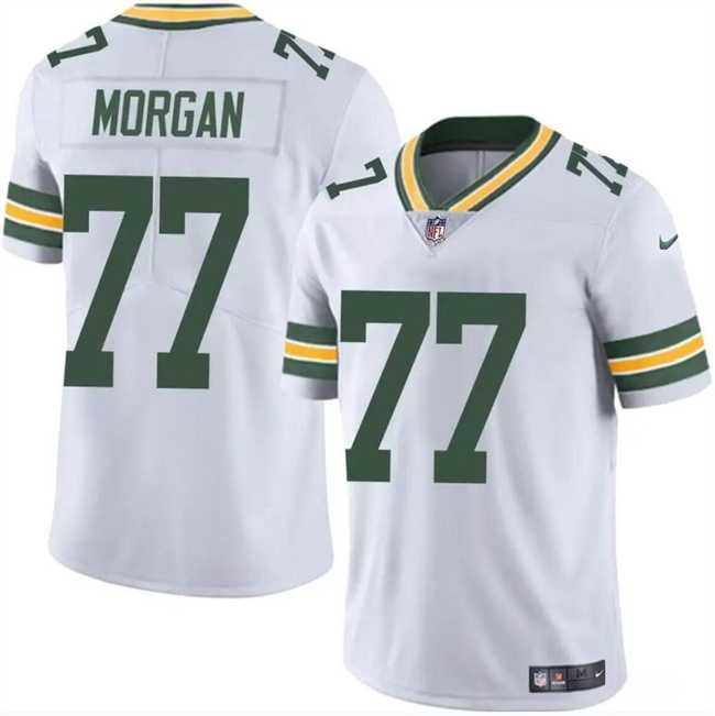 Men & Women & Youth Green Bay Packers #77 Jordan Morgan White 2024 Draft Vapor Limited Stitched Jersey